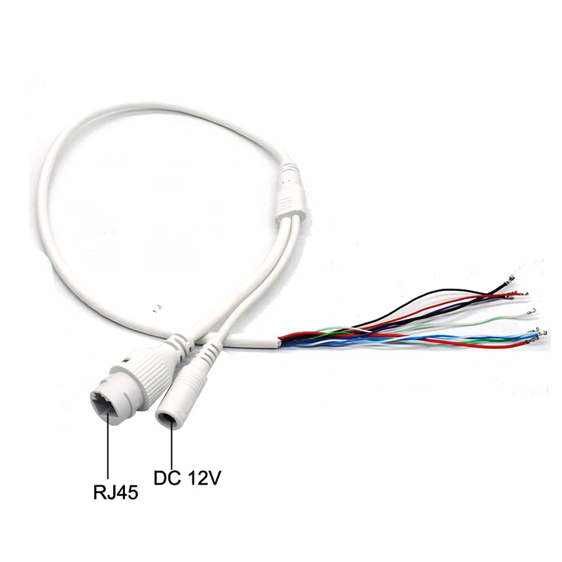 CCTV Network Cable RJ45 DC Waterproof Connector Security Camera Pigtail