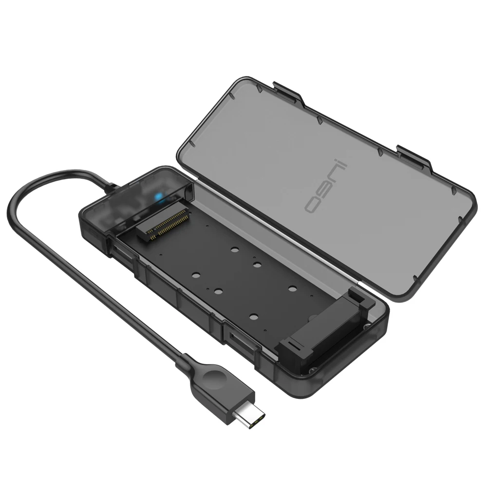 

ineo M.2 NGFF SSD Case Tool-Free Enclosure For USB C 3.1 Gen 2 Type-C to M.2 SATA AHCI NGFF SSD Caddy [C2575 NGFF]