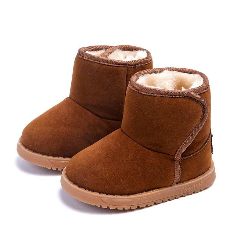 

Children Girls Shoes Kids Boots 2017 Quality Winter Snow Boots Girls Boys Shoes Soild Color Plush Warm Shoes for Toddlers Baby