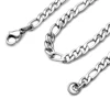 3, 4,5, 5,5, 6,5, 7,5 MM 16-30 pulgadas plata Figaro cadena 316 collar de acero inoxidable Cable de enlace cuerda langosta cierre para hombres ► Foto 3/5
