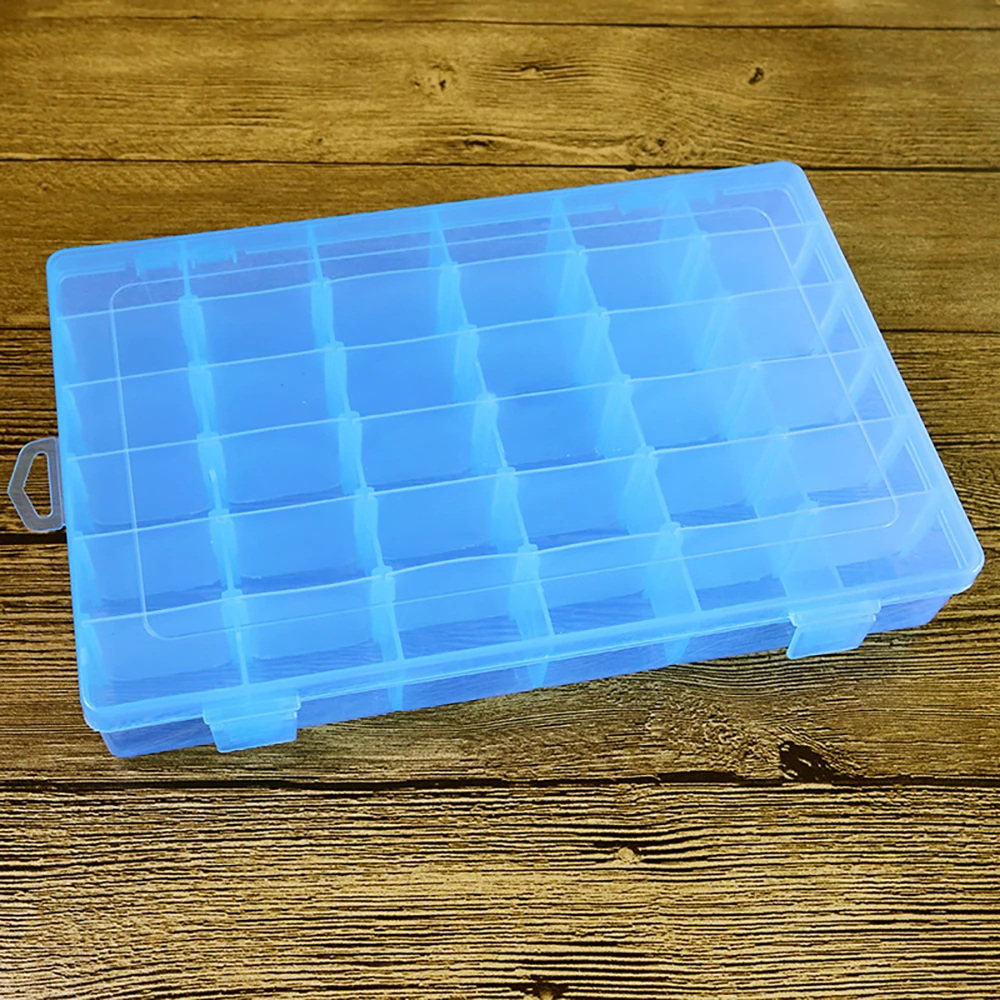 

Jewelry Small Lattice Detachable Plastic Creative Multi-function DIY Desktop Screw Cosmetic Storage Box Transparent-1