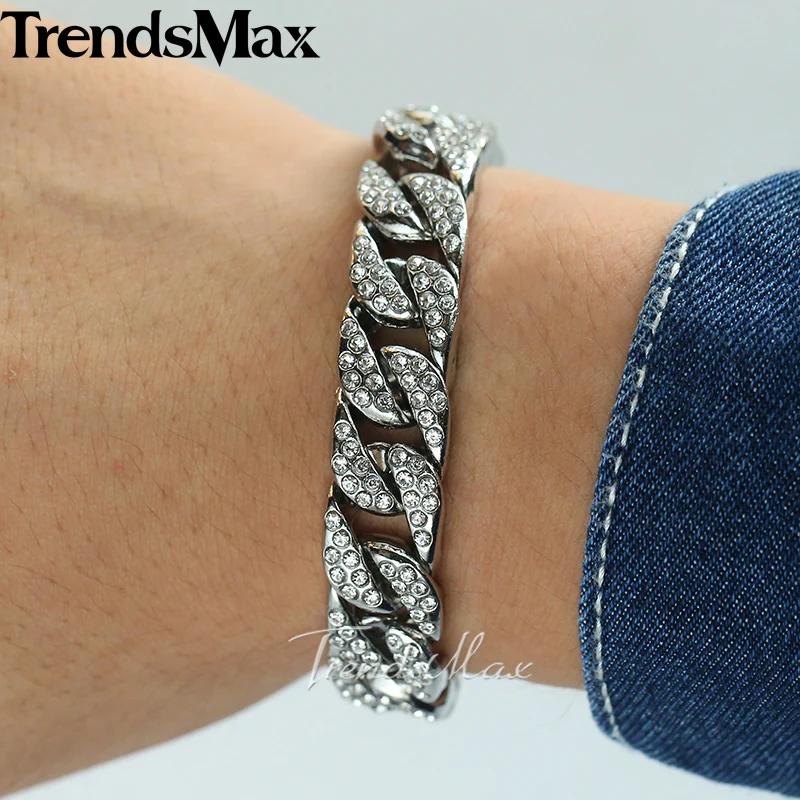 Женский и мужской набор украшений Trendsmax кубинское Ожерелье В Стиле Хип Хоп Майами
