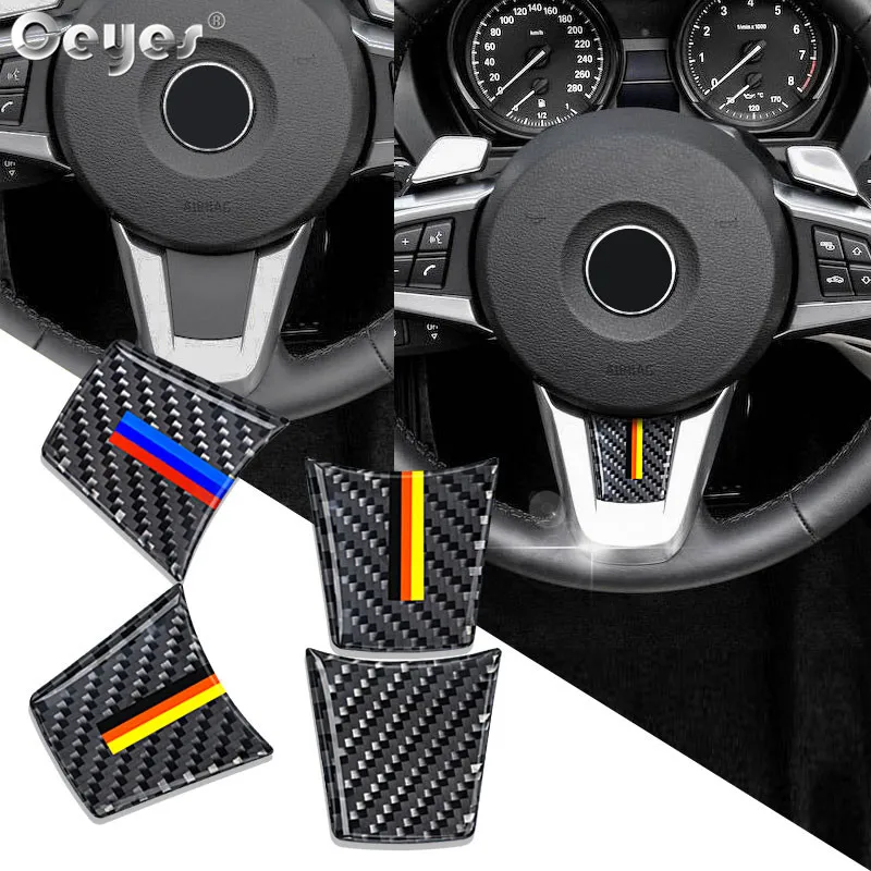 

Ceyes Car Steering Wheel Stripe Sticker Carbon Fibre Interior Accessories Case For Bmw M Sport E89 Z4 2009-2015 Car Styling Trim