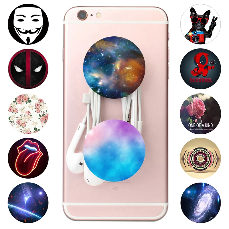 

Pop Socket Mobile Phone Hand Finger Ring Holder Beautiful Universe Starry Sky PopSocket Flexible Gasbag Smartphone Expand Stand