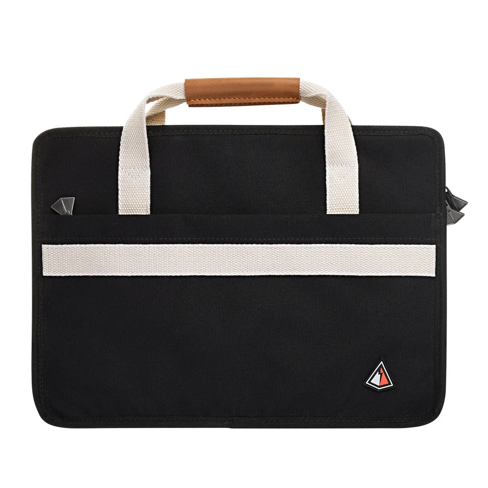 3 Inches Waterproof Padded Canvas Laptop Zipper Case Bag with Handle For MacBook Air 13 PC