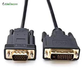 

DVI-D 24+1 Compatibility DVI-I 24+5 Adapter 2M DVI To VGA male to male Chip active converter for DVD PC Projector monitor HDTV