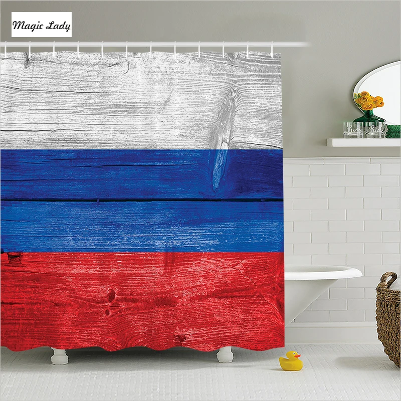 Bath Shower Curtains Flag Bathroom Accessories Stripes Russian Bath Shower Curtains Flag Bathroom