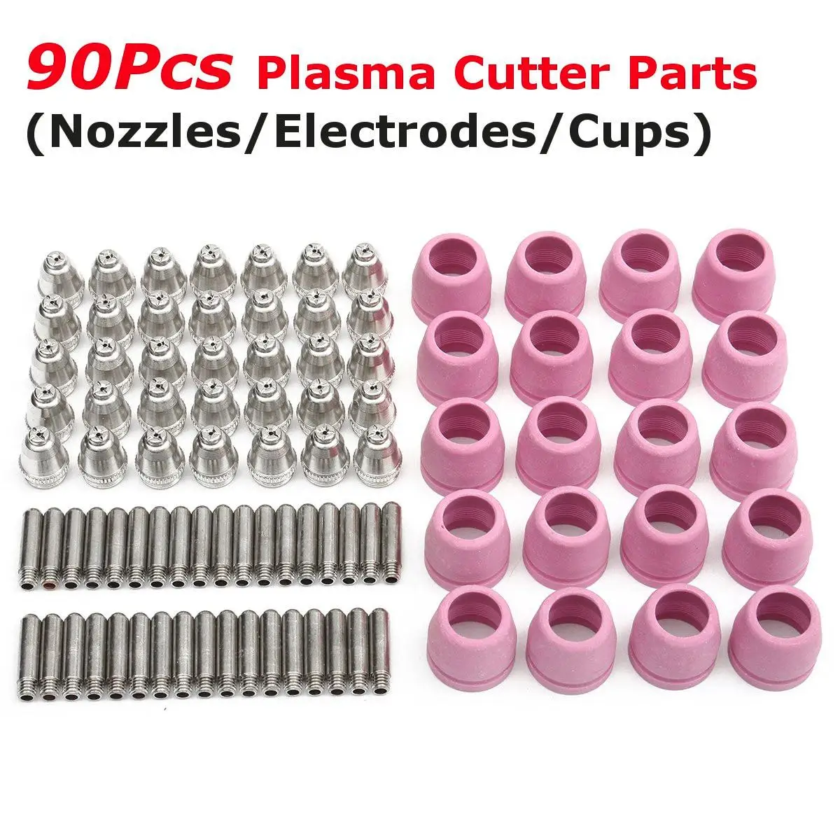 

ARC Plasma Cutter Consumables Kit 35pcs Welding Nozzles + 35pcs Electrodes + 20pcs Shield Cups for LTP5000D LTPDC2000 LTPAC2500