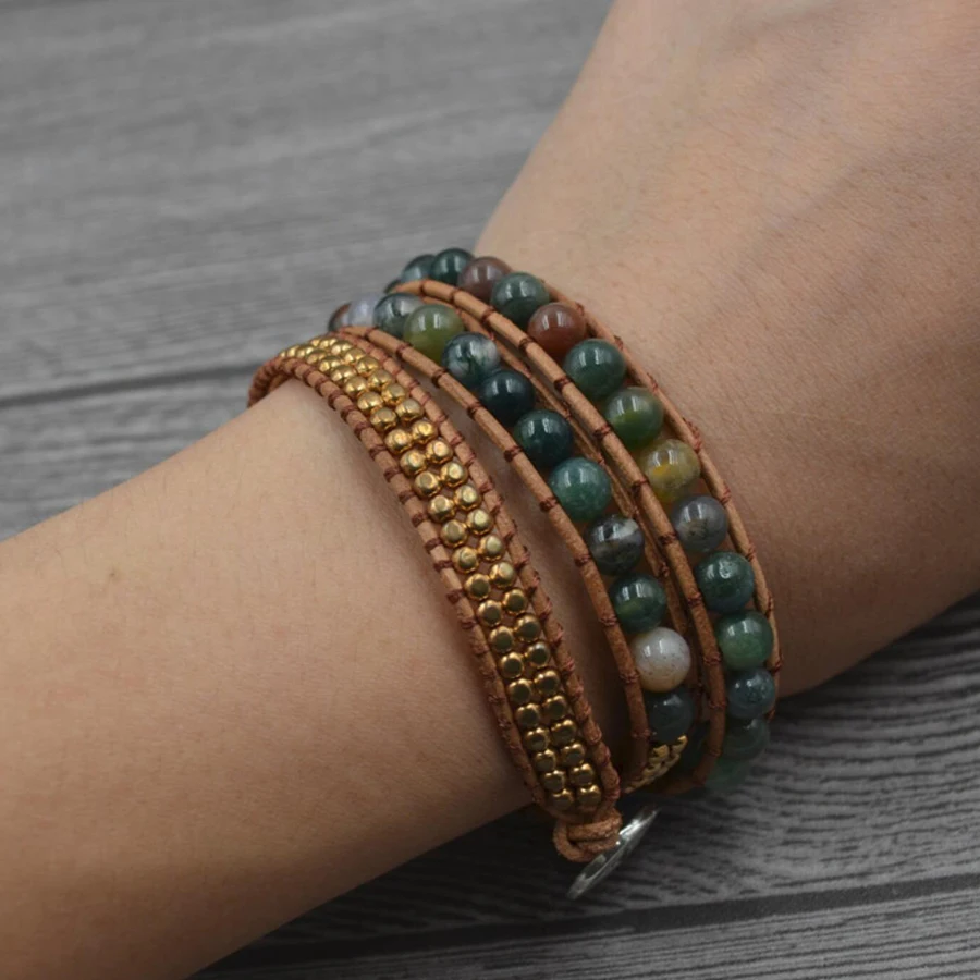 Women Bracelet Natural Stone vintage handmade boho wrap bracelet dropshipping | Украшения и аксессуары