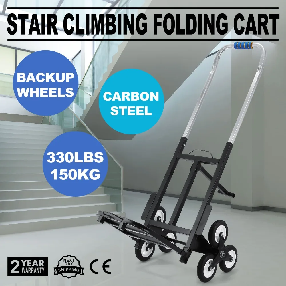 Heavy Duty Stair Climbing Cart 420 Lbs Capacity Hand Truck with Backup Wheels 