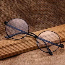 Модные простые очки в круглой оправе, трендовые металлические художественные плоские зеркальные Ретро для мужчин и женщин, оснащенные рамками для близорукости