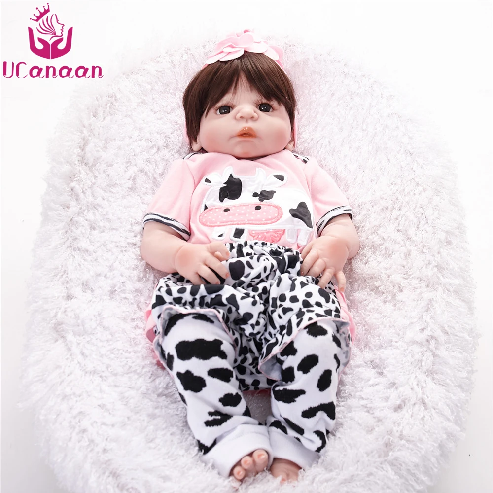 

UCanaan 55CM Real Baby Reborn Dolls Newborn Alive Baby Full Silicone Doll Kids Toys Vinyl Body Best Birthday Gift for Chrildren