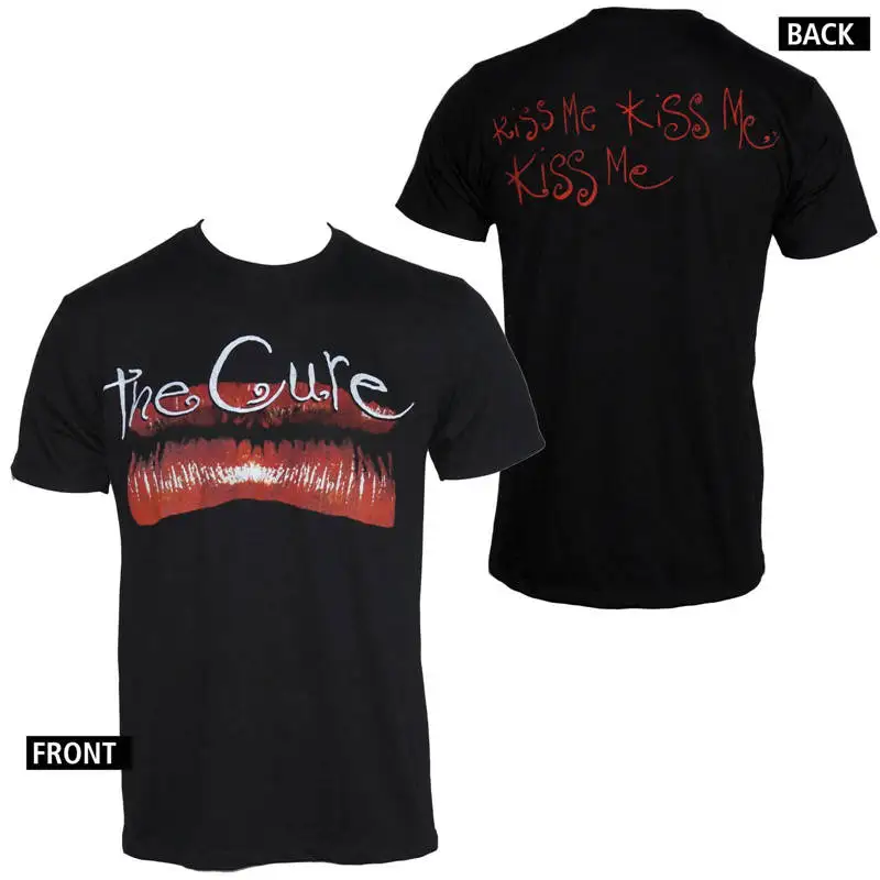 

Tee Shirt Sites Men'S Short Sleeve Graphic O-Neck The Cure Kiss Me Lips Slim Tees