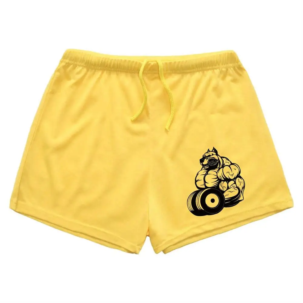 Yellow and black Новинка, бодибилдинг, фитнес, Бермуды, купальники, модные мужские шорты, пляжные шорты, мужские пляжные шорты - Цвет: Yellow and black