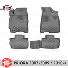 Для лада приора 2007- коврики Нескользящие полиуретановые грязеотталкивающие внутренние аксессуары для стайлинга автомобилей