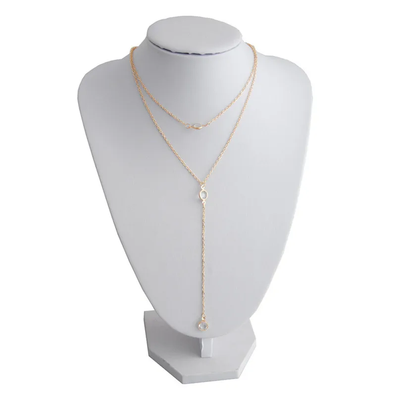 Fashion Necklace chain for women Women Multilayer Alloy Pendant Necklace Chain Jewelry collares mujer Collier ras de cou A15#N (10)