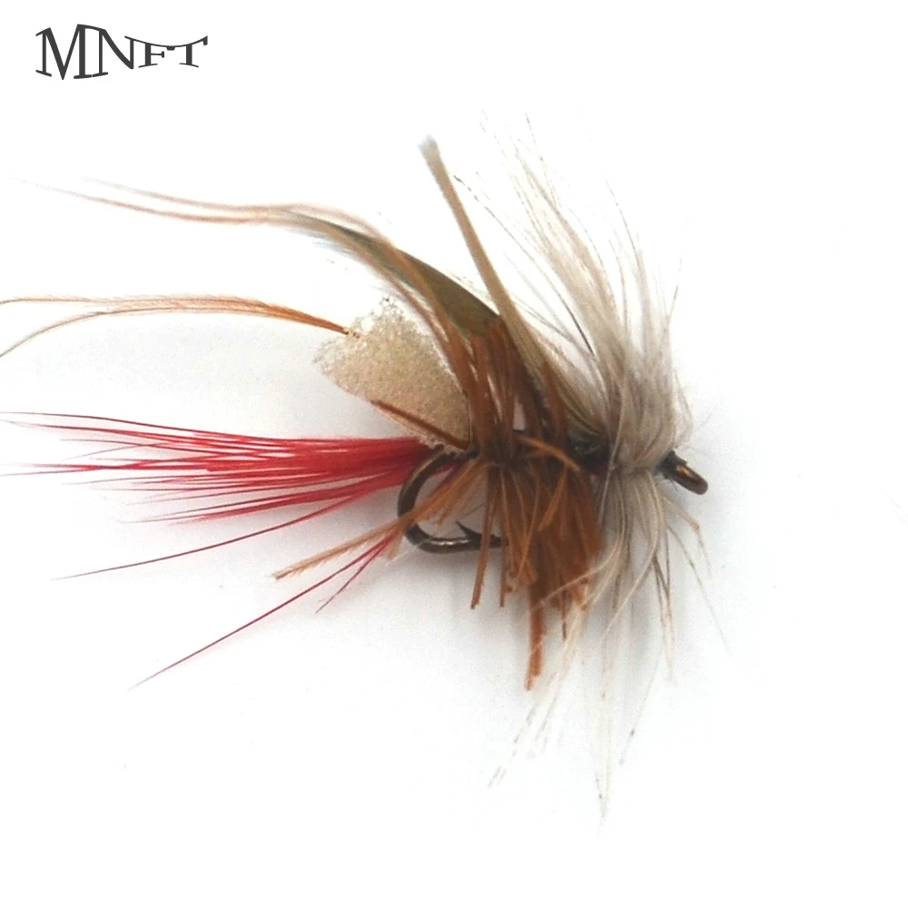 Buy MNFT 10Pcs Foam Trout Fly Fishing Grey Brown Hair Dry Fishing Flies 14