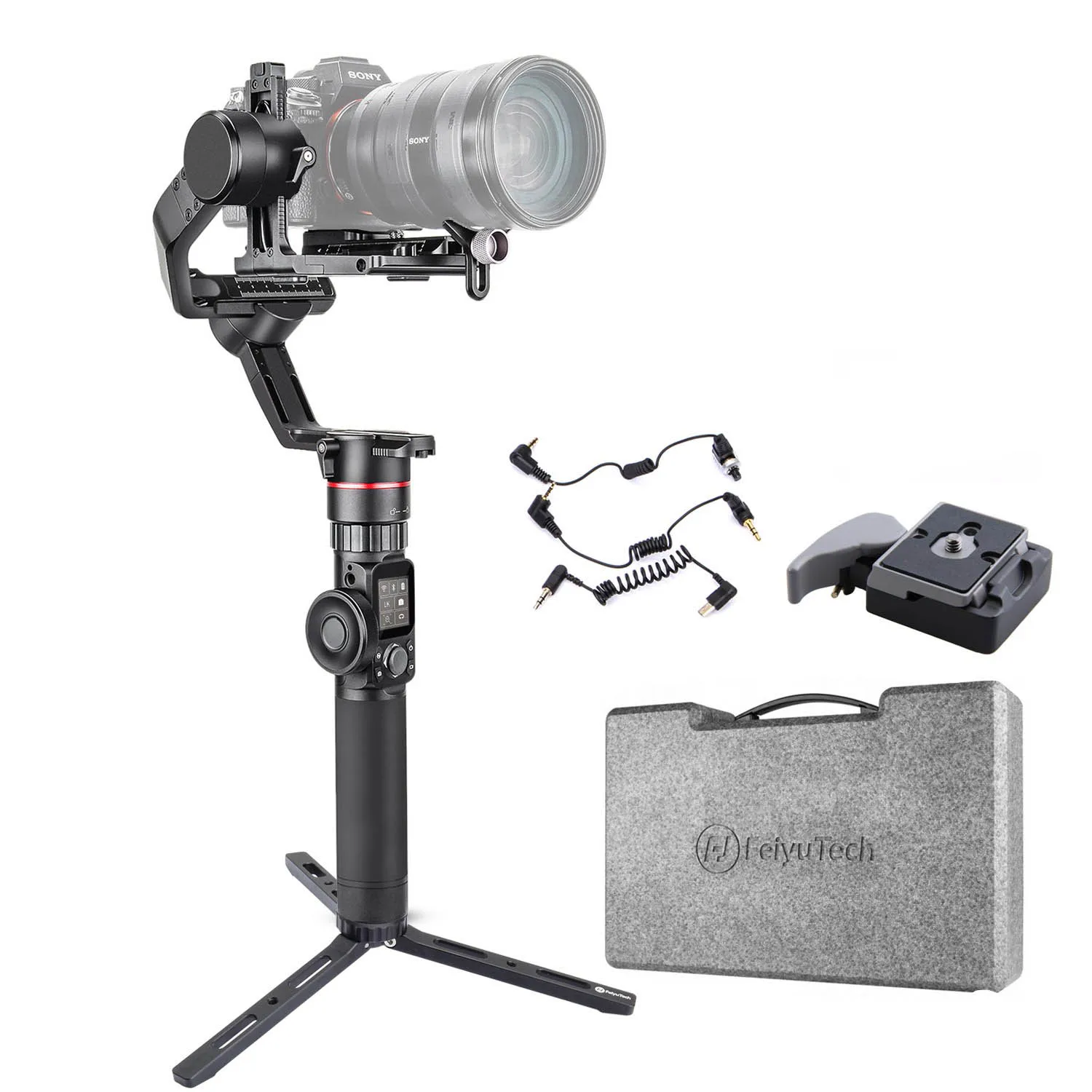OnlyGimbal FeiyuTech Feiyu Tech AK2000 3-осевой Камера стабилизатор Handhel Gimbal для sony Canon Panasonic 2,8 кг грузоподъемность с двумя ручками - Комплект: OnlyGimbal