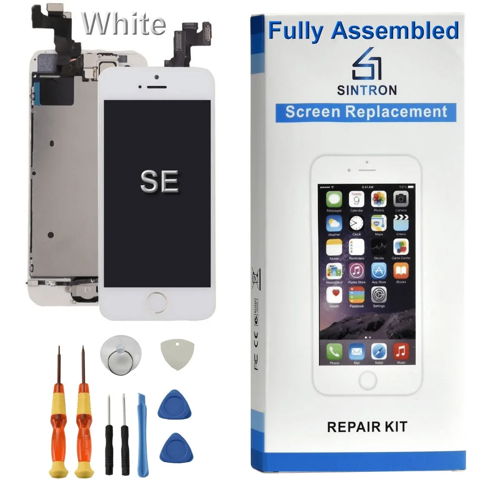 

Sintron OEM For iPhone SE Screen Replacement Fully Assembled White Panel Display Including Original Parts With Free Repair Tools