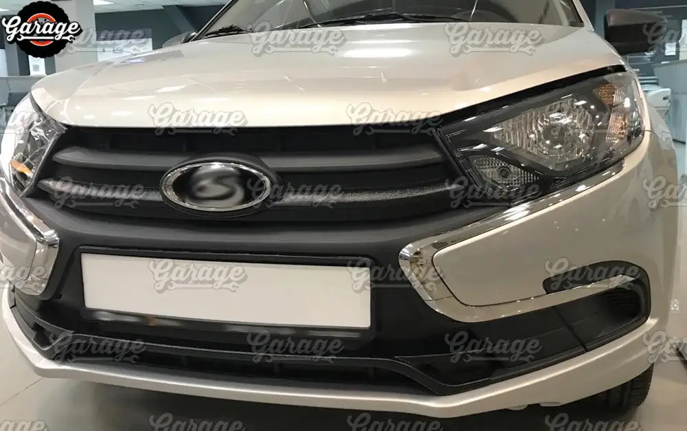 Зимние колпачки для Lada Granta 2018 on решетка радиатора и бампер ABS пластиковые