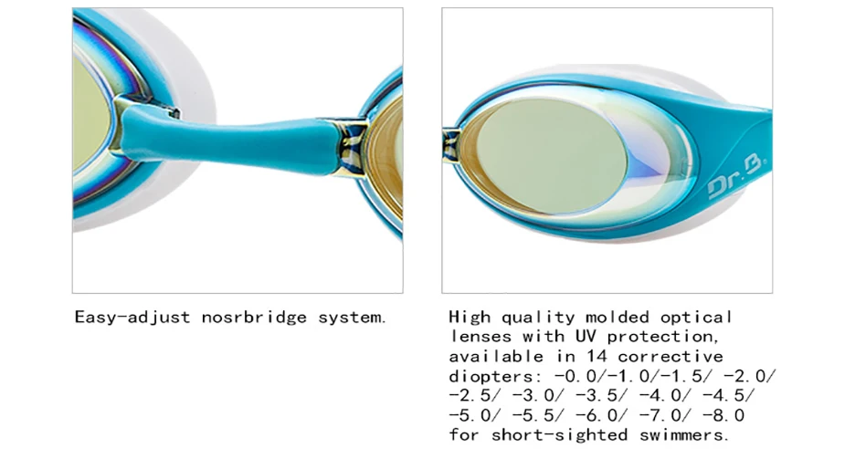 Barracuda Dr. B плавательные очки для близоруких сотовых структуры анти-туман УФ Защита Водонепроницаемый для женщин мужчин#94690 очки