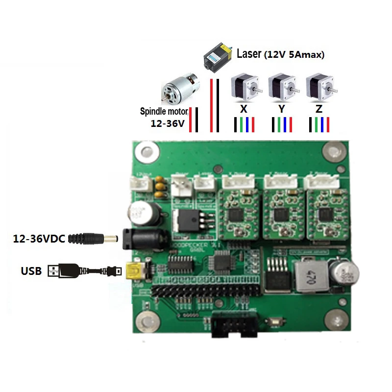 Diy Мини станок с ЧПУ, 3 оси pcb фрезерный станок, древесины маршрутизатор лазерной гравировки, с автономным контроллером