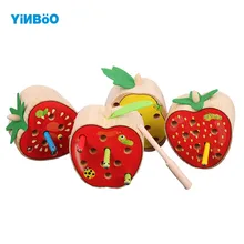 Деревянная детская игрушка фрукты ловли насекомых игры образовательные детские игрушки Отправить подарок ребенку