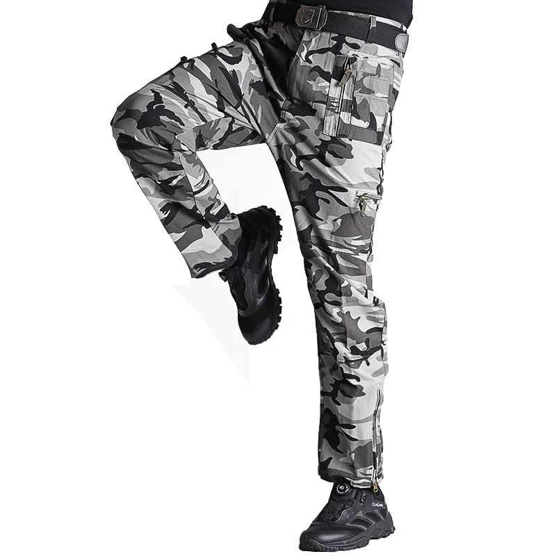Military Snow Camouflage Pants Cotton Cargo Pants Men Army Tactico ...