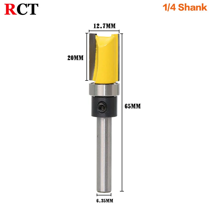 

1pc 1/4'' Shank Edge Trimmer Router Bit Woodworking Milling Cutter For Cutting Tool