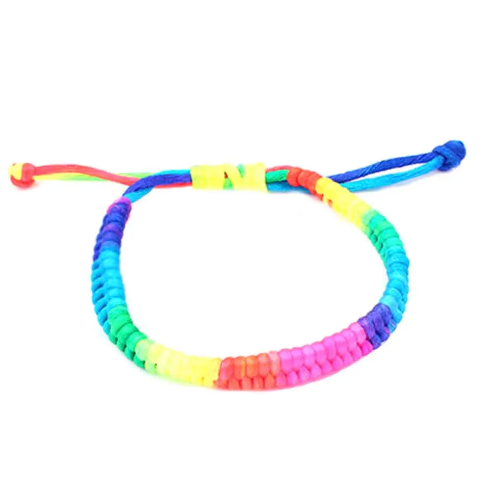 

Fashion Women Handmde Bangles Adjustable Bracelets Rainbow Colorful Creative Design Weave Bracelet