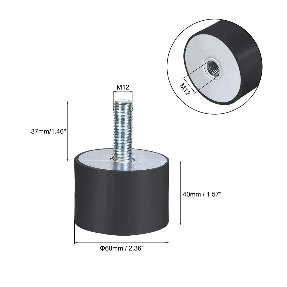 UXCELL резиновые вибрирующие крепления M10/12 Male Female D50xH20/D60xH35/D60xH50/резиновый изолятор