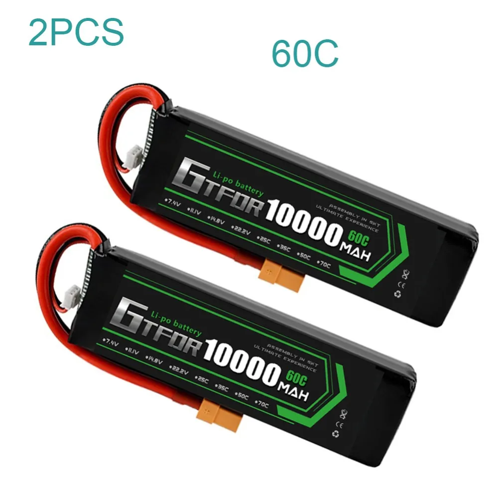 GTFDR lipo батарея 7,4 V 10000mAh 2S 60C 80C 100C RC батарея Deans XT60 для 1/8 1/10 автомобилей RC лодка вертолет Квадрокоптер лодка автомобиль