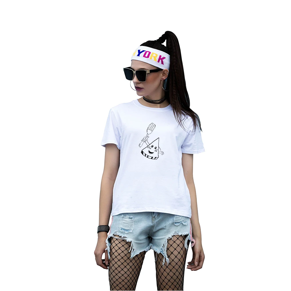 Funny Cartoon Watermelon Print Women Summer O-Neck Short Sleeve Top Tee T-Shirt | Женская одежда
