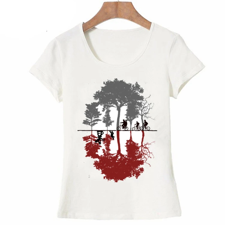 

New Arrival T shirt women Stranger Things Design Ladies t-shirts Looking for the Upside Down T-Shirt Short Sleeve Tops Girl Tee