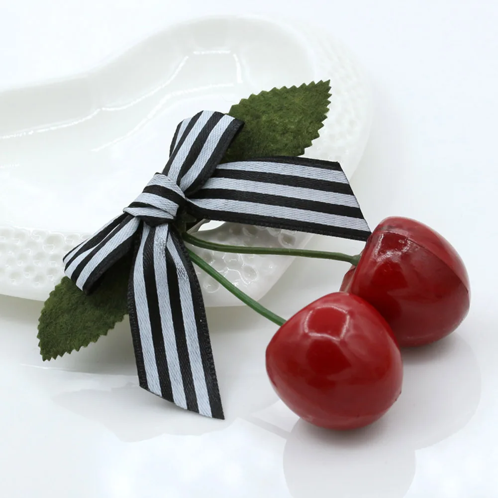 

2017 Fashion Cherry Butterfly Hair Ornaments Women Bangs Hairpin Word Hair Clip Folder Jewelry Headdress Free Shipping