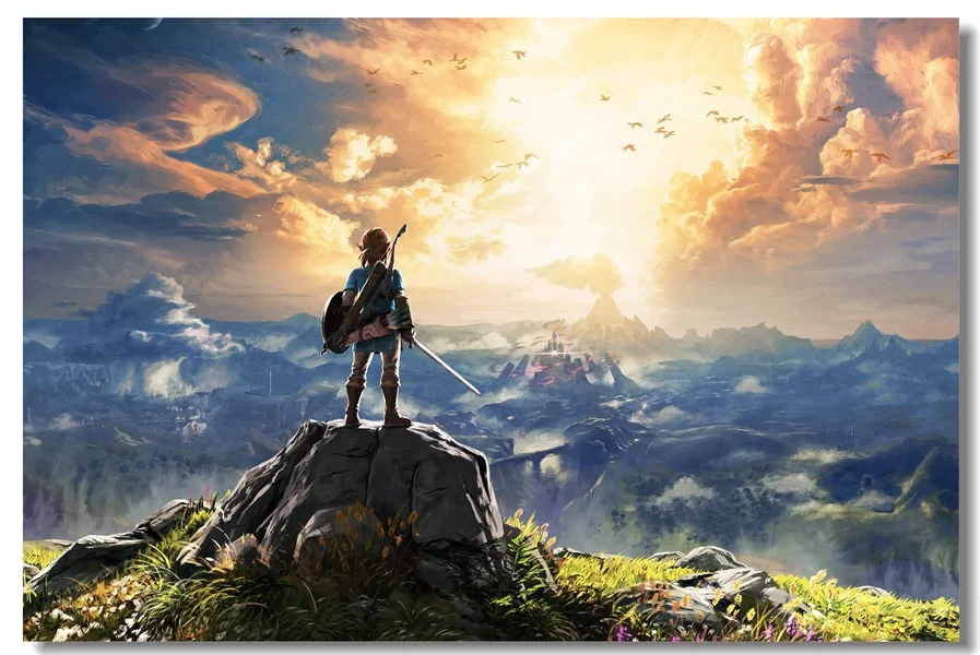 Custom Canvas Wall Painting The Legend of Zelda Poster Breath of The