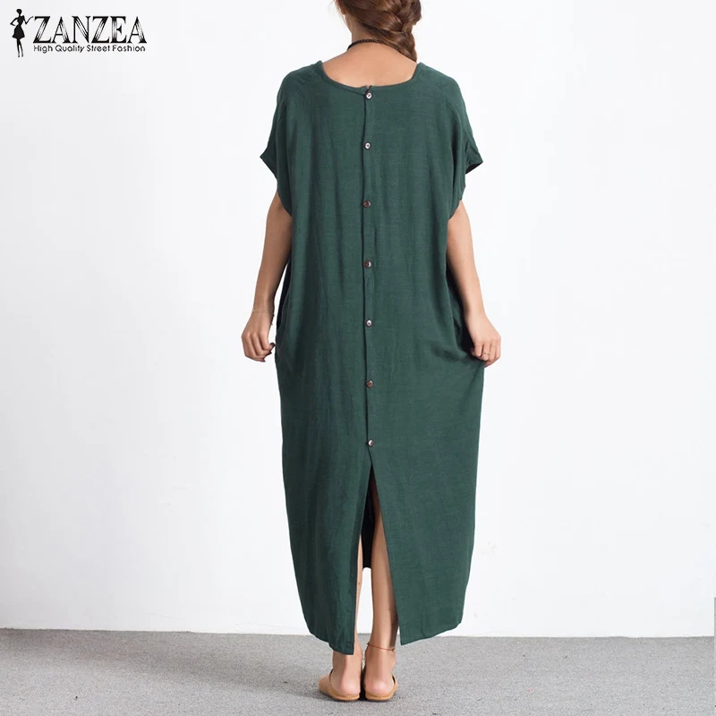 ZANZEA мода 2018 для женщин летние длинные платье Макси Sexy O средства ухода за кожей