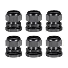 Uxcell 6 шт. PG21/PG25/PG29 кабельный сальник для герметизации провода с Водонепроницаемый Пластик смежных регулируемых контргайки черный, белый цвет для 13-18 мм/16-21 мм/17-25 мм(диаметр