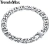 Trendsmax Biker Mens Bracelet for Women Silver Color Marina Link Chain 316L Stainless Steel Bracelet HB19 ► Photo 3/4