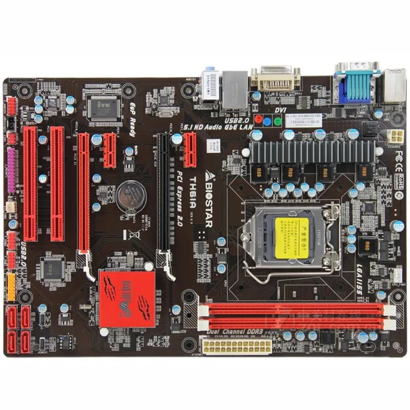 Материнская плата для настольного ПК BIOSTAR TH61A H61 LGA 1155 i7 i5 i3 DDR3 8G SATA2 USB2.0 ATX|motherboard h61|lga
