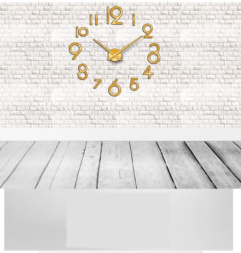 Продукт, креативные DIY часы, трехмерная гостиная, индивидуальное украшение, настенные часы с цифровым римским зеркалом, золото