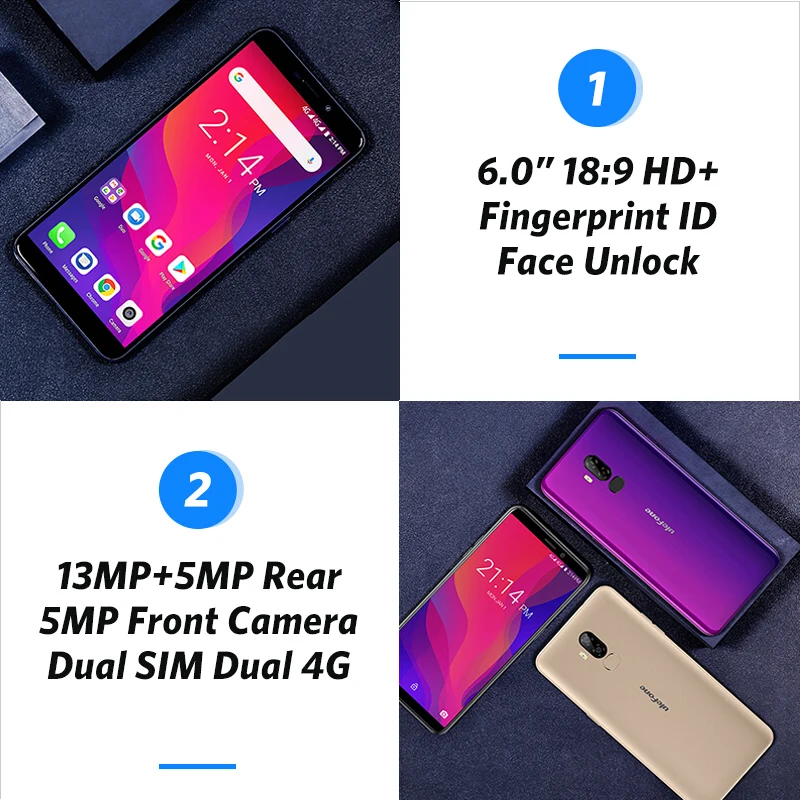 Ulefone Power 3L 6 "18:9 смартфон на Android 8 1 четырехъядерный процессор MTK6739 2 ГБ + 16 Гб 13 МП 5
