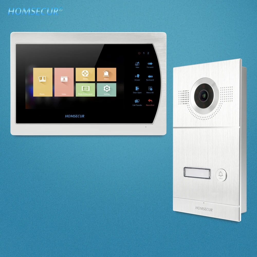 HOMSECUR 7" Video Door Entry Security Intercom 1.3MP with Silver Camera for Home (BC121HD-1S+BM703HD-S) |