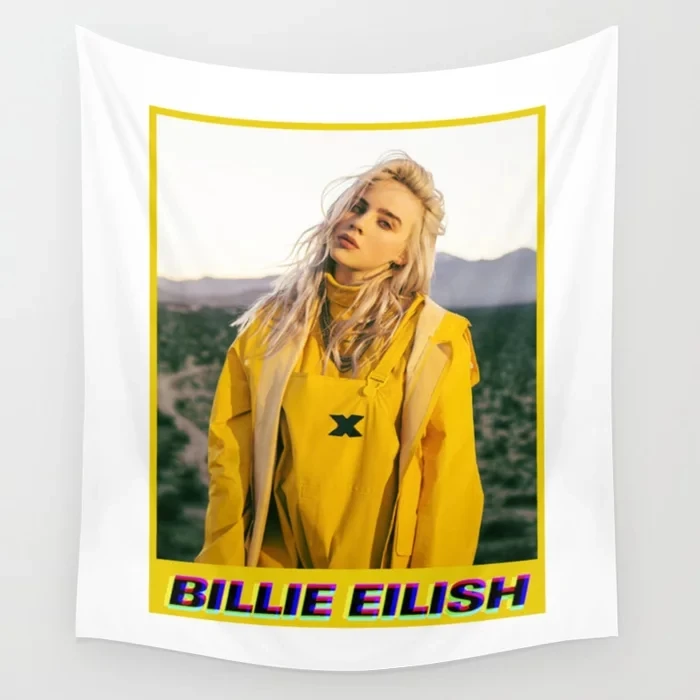 Поп-Певец Billie Eilish с рисунком хиппи гобелен настенный утепленный гобелен Billie Eilish настенный Декор Рождественский домашний декор