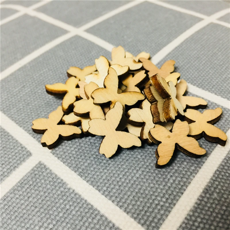 50pcs 30mm Wooden Butterflies Cutout MDF Wooden Craft embellishments
