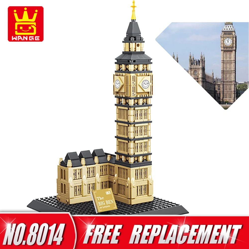 

Wange Architecture Series Building Blocks Set 890pcs ELIZABETH TOWER DIY Bricks Kids Toys for Home Decor NO.7012