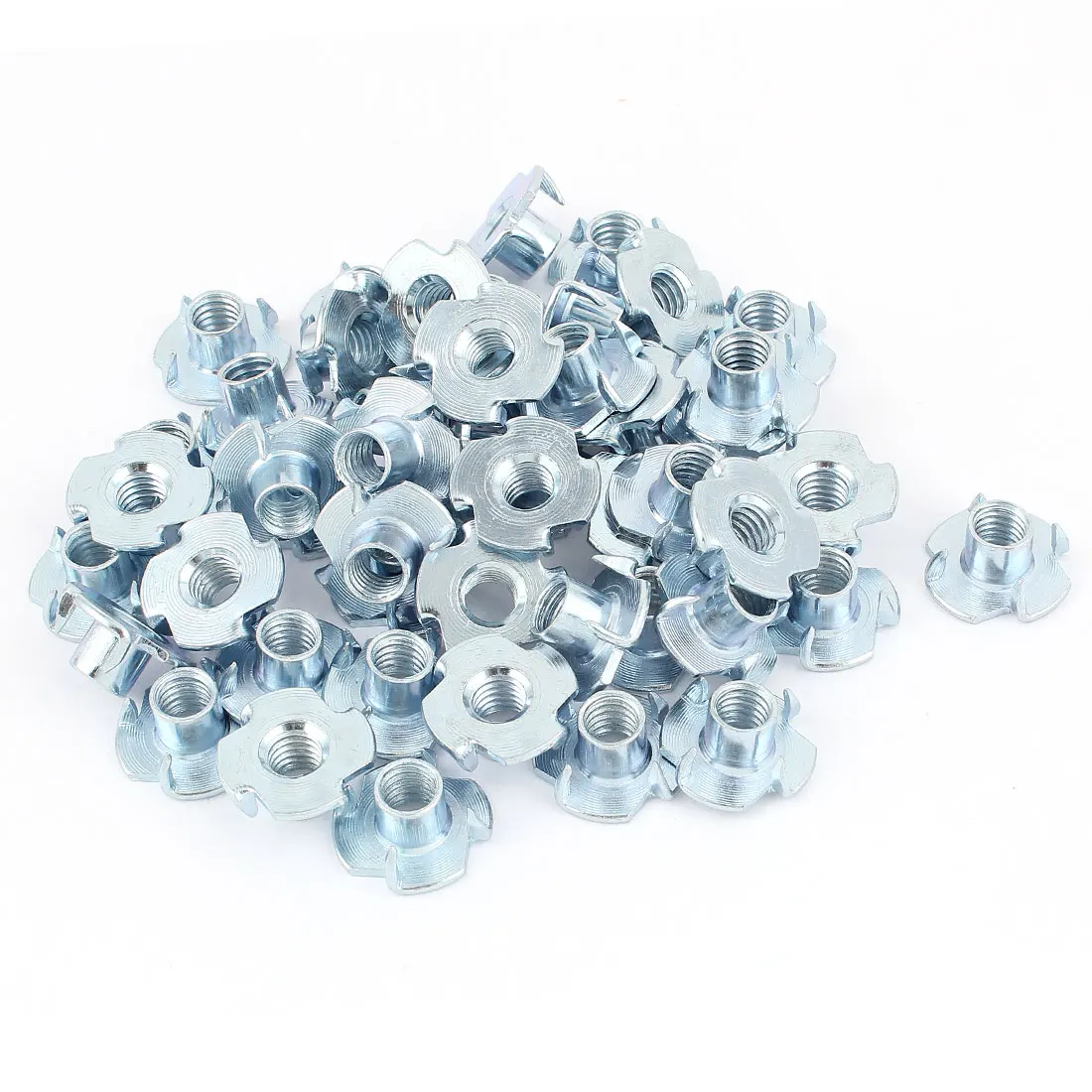 

UXCELL 20 Pcs 4 Prongs Zinc Plated T-Nut Tee Nut Fixing 3/8"-16 X 7/16"