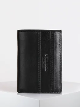 

EGON FURSTENBERG leather card cases with money clip-Black
