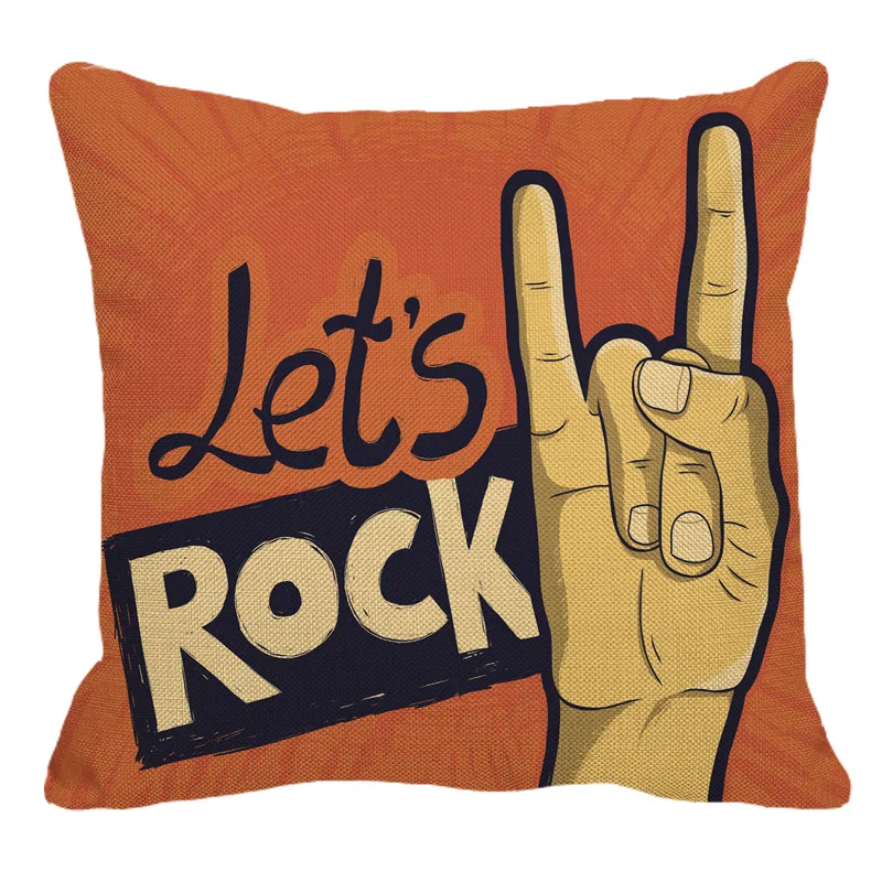 XUNYU I love Rock Music льняная декоративная наволочка для дивана поясная XL042|cushion cover|decorative