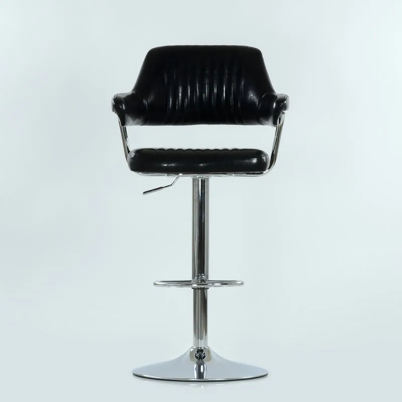 94532 Barneo N-152 эко-кожа кухонный черный стул высокий стул барный стул с мягким сиденьем на газ-лифте мебель для кухни стул для барной стойки стул для мастера стул в Казахстан по России